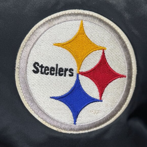 Vintage Chalk Line Pittsburgh Steelers Satin Bomber Jacket XL Made In USA 80's - Picture 11 of 11